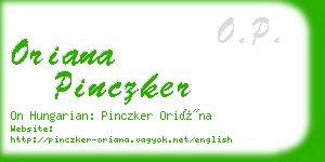 oriana pinczker business card
